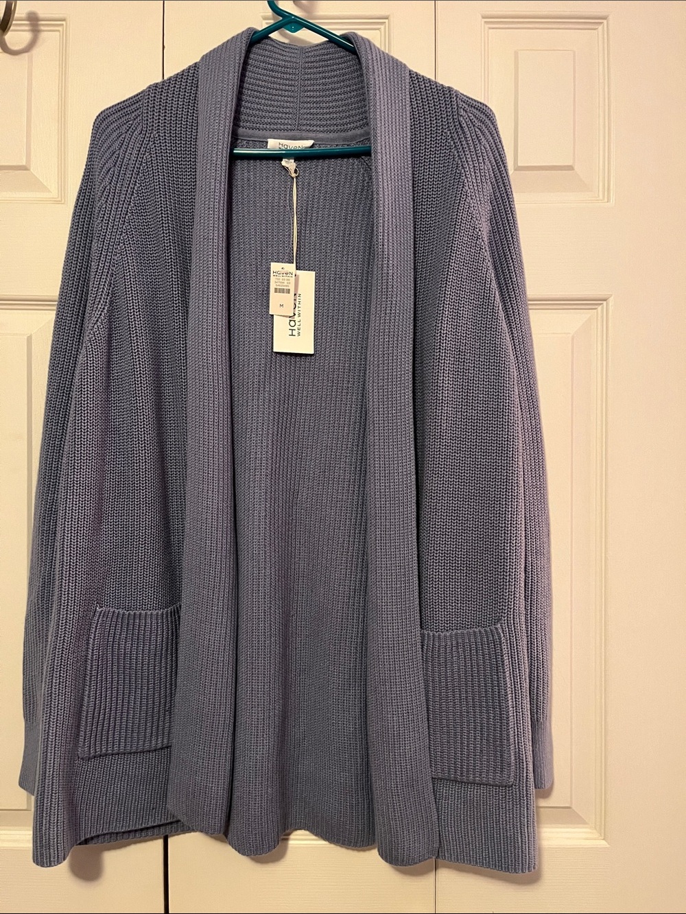 Talbots blue Open-Front Knit Cardigan